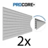 4 Ft. X 8 Ft. PROCORE+ Silver Gray Carbon Fiber PVC Slatwall – 2 Pack 64 Sq Ft -Proslat Store 37727K A EN
