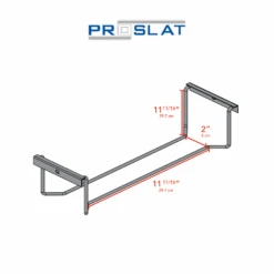 STEALTH 24 In. Heavy Duty Metal Shelf With Tool Holders -Proslat Store 53044 dim 4ce32c55 b143 4c9f 87b5 7702d990fe9b