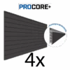 4 Ft. X 8 Ft. PROCORE+ Black Carbon Fiber PVC Slatwall – 4 Pack 128 Sq Ft -Proslat Store 87754K A 4pack EN