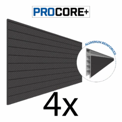 Proslat Store 12 4 Ft. X 8 Ft. PROCORE+ Black Carbon Fiber PVC Slatwall – 4 Pack 128 Sq Ft