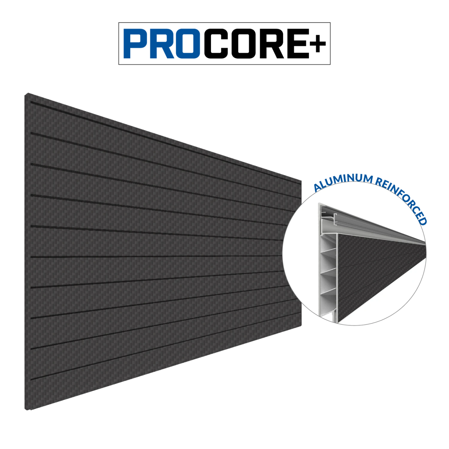 4 Ft. X 8 Ft. PROCORE+ Black Carbon Fiber PVC Slatwall 3 4 Ft. X 8 Ft. PROCORE+ Black Carbon Fiber PVC Slatwall