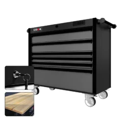 44 Series - 6 Drawers - Black Handles - Traditional Casters -Proslat Store CR44 6DW 00046