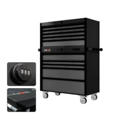 44 Series - 10 Drawers - Black Handles - Traditional Casters -Proslat Store CR44 TDB 00012