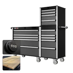 66 Series - 15 Drawers - Silver Handles - Traditional Casters -Proslat Store CR66 TWD 00028