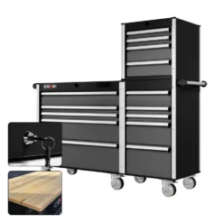 66 Series - 15 Drawers - Silver Handles - Traditional Casters -Proslat Store CR66 TWD 00040