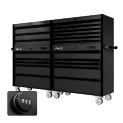 88 Series - 19 Drawers - Black Handles - Traditional Casters -Proslat Store CR88 TDB 00076