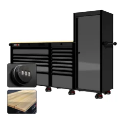 88 Series - 13 Drawers With Tall Locker - Black Handles - Foot Casters -Proslat Store CR88 TSL 00031 e3941ca0 8862 4a79 baf9 1fda22f9f586