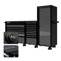 88 Series - 13 Drawers With Tall Locker - Black Handles - Foot Casters -Proslat Store CR88 TSL 00032 1637bfce ca77 41c9 afff 1dd000b06f48