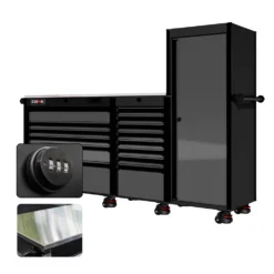 88 Series - 13 Drawers With Tall Locker - Black Handles - Foot Casters -Proslat Store CR88 TSL 00033 d428c03f a502 47fc 97bc d7ca6867b831