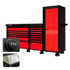 88 Series - 13 Drawers With Tall Locker - Black Handles - Foot Casters -Proslat Store CR88 TSL 00177 02b67c52 396b 4c0a a970 db84492b26a8