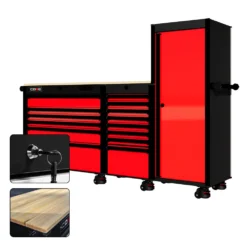 88 Series - 13 Drawers With Tall Locker - Black Handles - Foot Casters -Proslat Store CR88 TSL 00187 6aace204 fd3c 4b47 abeb e8facc8b5e2f