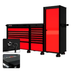 88 Series - 13 Drawers With Tall Locker - Black Handles - Foot Casters -Proslat Store CR88 TSL 00188 91f8eb99 31a2 455c 847a ee5034174f7e