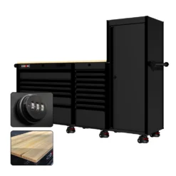 88 Series - 13 Drawers With Tall Locker - Black Handles - Foot Casters -Proslat Store CR88 TSL 00223 944bbdf2 1ca5 494d a47a edaea26b12e1