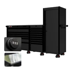 88 Series - 13 Drawers With Tall Locker - Black Handles - Foot Casters -Proslat Store CR88 TSL 00225 aad976e5 5fec 466a 8bfc 83087a190157