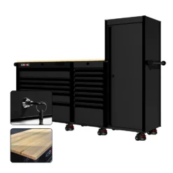 88 Series - 13 Drawers With Tall Locker - Black Handles - Foot Casters -Proslat Store CR88 TSL 00235 d05651b0 5566 4675 a5cc a7b599c14b7d