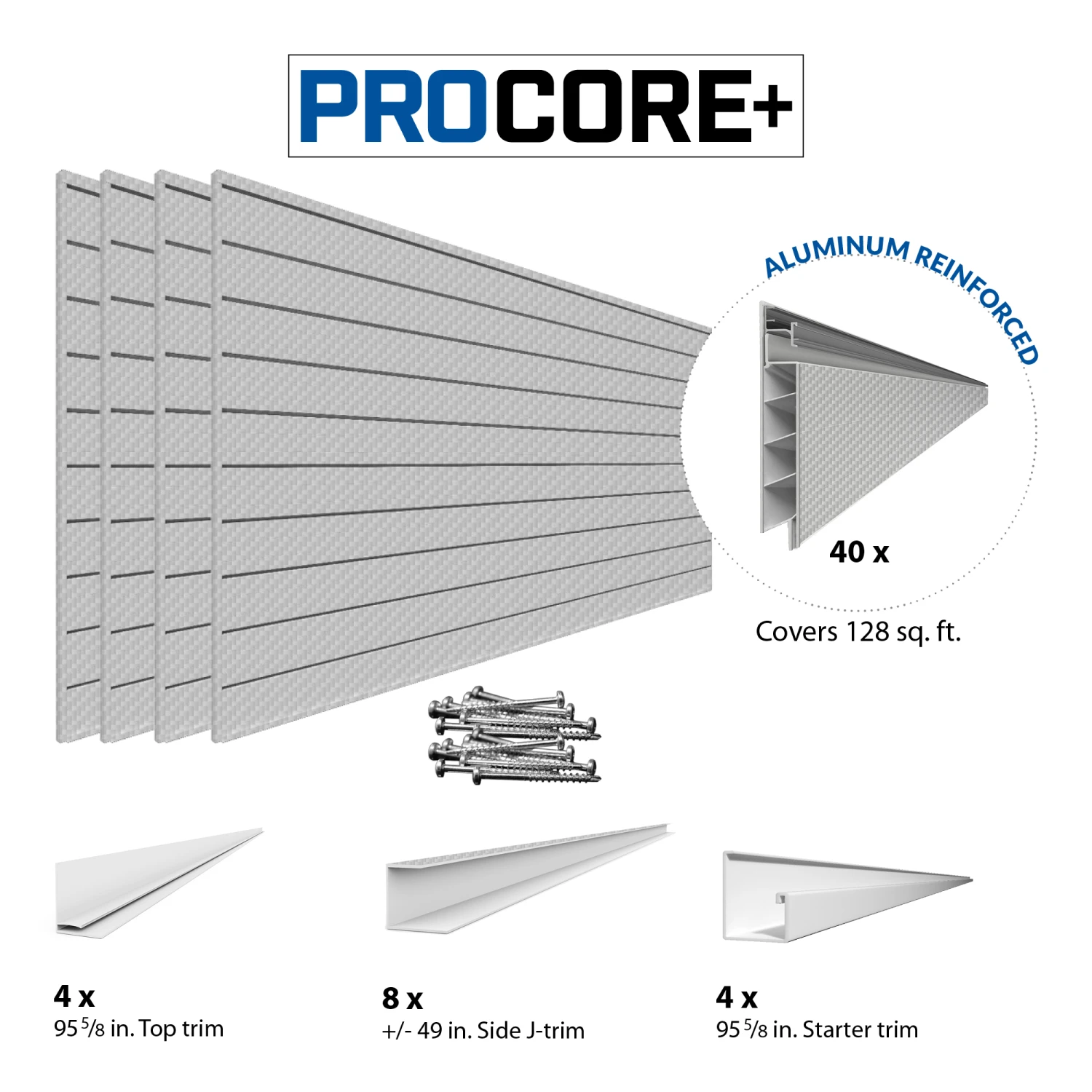 4 Ft. X 8 Ft. PROCORE+ Silver Gray Carbon Fiber PVC Slatwall – 4 Pack 128 Sq Ft 9 4 Ft. X 8 Ft. PROCORE+ Silver Gray Carbon Fiber PVC Slatwall – 4 Pack 128 Sq Ft - Image 7