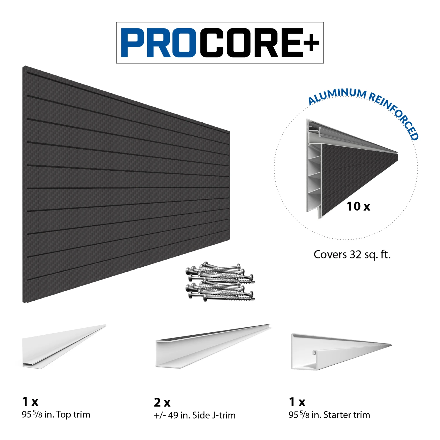 4 Ft. X 8 Ft. PROCORE+ Black Carbon Fiber PVC Slatwall 9 4 Ft. X 8 Ft. PROCORE+ Black Carbon Fiber PVC Slatwall - Image 7