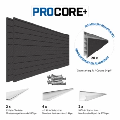 PROCORE+ Black Carbon Fiber Slatwall Ultimate Bundle -Proslat Store Consist 64 Procore Bi