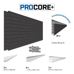 4 Ft. X 8 Ft. PROCORE+ Black Carbon Fiber PVC Slatwall – 2 Pack 64 Sq Ft -Proslat Store Consist 64 Procore EN 49683f1a 91d6 4152 bf06 28fca112df0c