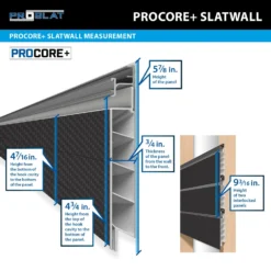 4 Ft. X 8 Ft. PROCORE+ Silver Gray Carbon Fiber PVC Slatwall -Proslat Store PROCORE measurements EN 5a0d590c fe06 4b78 880f d7f8dfcb5ad6