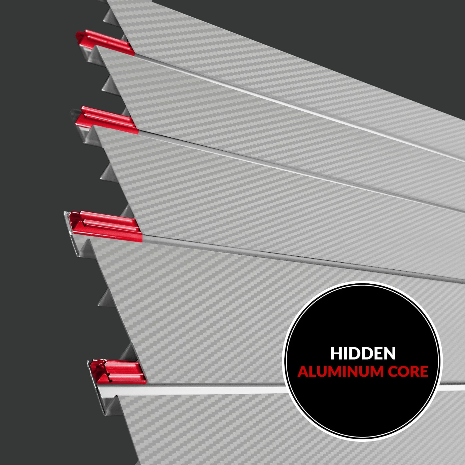 4 Ft. X 8 Ft. PROCORE+ Silver Gray Carbon Fiber PVC Slatwall – 4 Pack 128 Sq Ft 8 4 Ft. X 8 Ft. PROCORE+ Silver Gray Carbon Fiber PVC Slatwall – 4 Pack 128 Sq Ft - Image 6