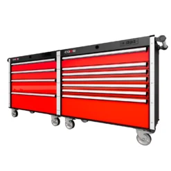 88 Series - 11 Drawers - Silver Handles - Traditional Casters -Proslat Store SERIE88NO2RED