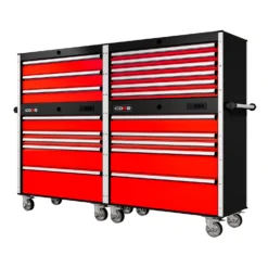 88 Series - 19 Drawers - Silver Handles - Traditional Casters -Proslat Store SERIE88NO3RED