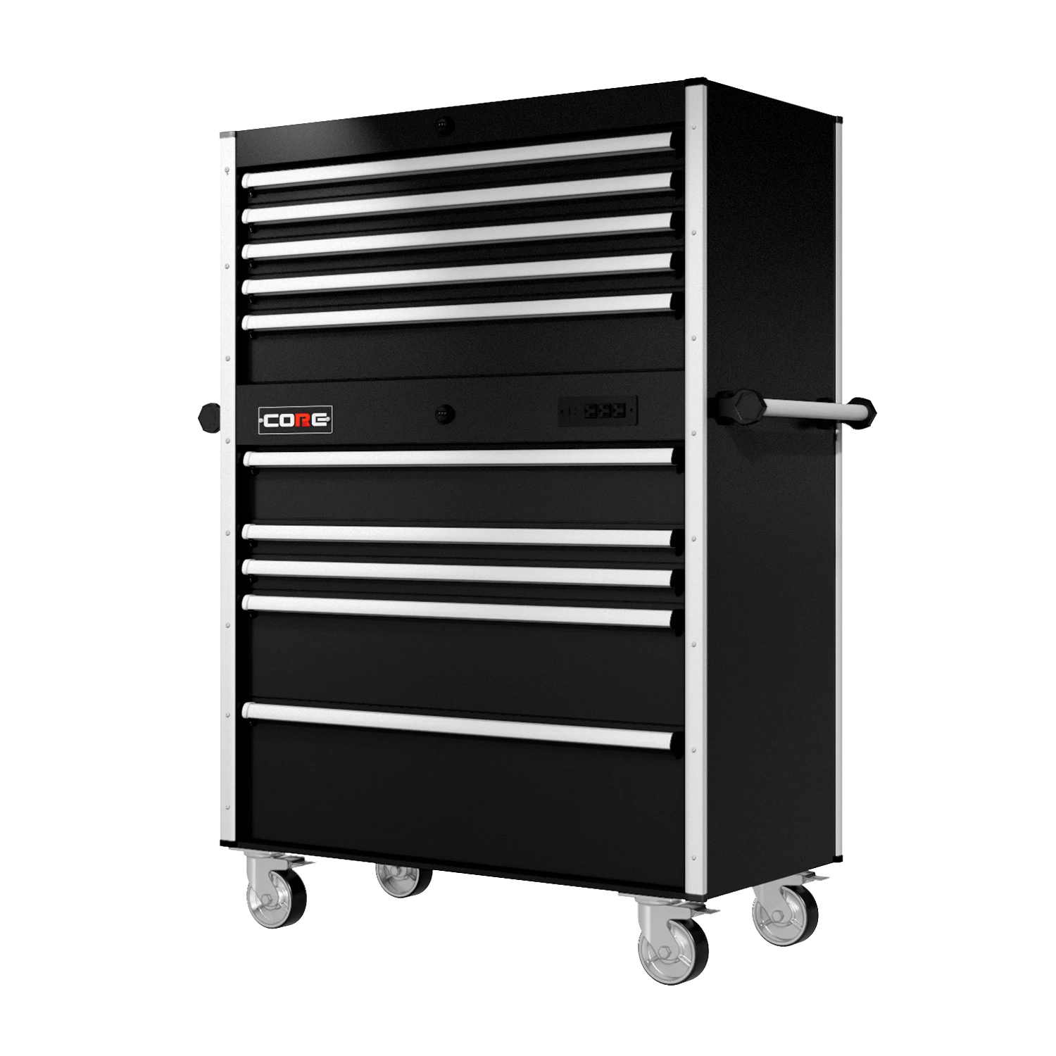 44 Series - 10 Drawers - Silver Handles - Traditional Casters 3 44 Series - 10 Drawers - Silver Handles - Traditional Casters