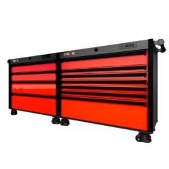 88 Series - 11 Drawers - Black Handles - Foot Casters -Proslat Store SERIE 88 NO2 RED BLK FOOT CAST